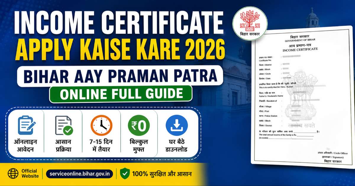 Income Certificate Apply 2026 Bihar Aay Praman Patra Guide